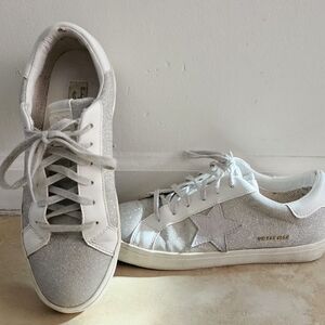 Vintage Havana Glittery White and Silver Sneakers